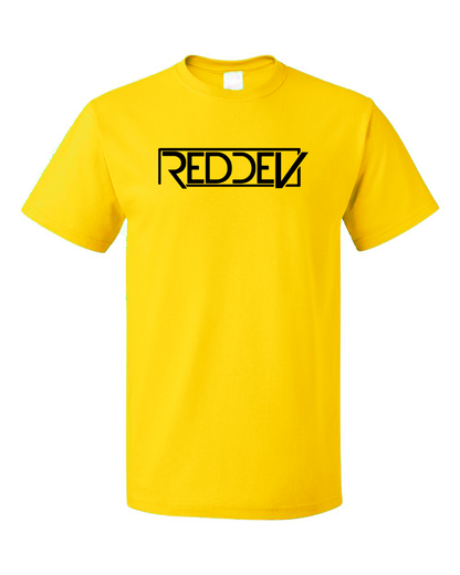 Standard Yellow DJRedDev Logo Black T-shirt