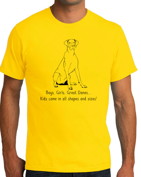 Standard Yellow Boys, Girls, & Great Danes = Kids - Great Dane Owner Parent T-shirt
