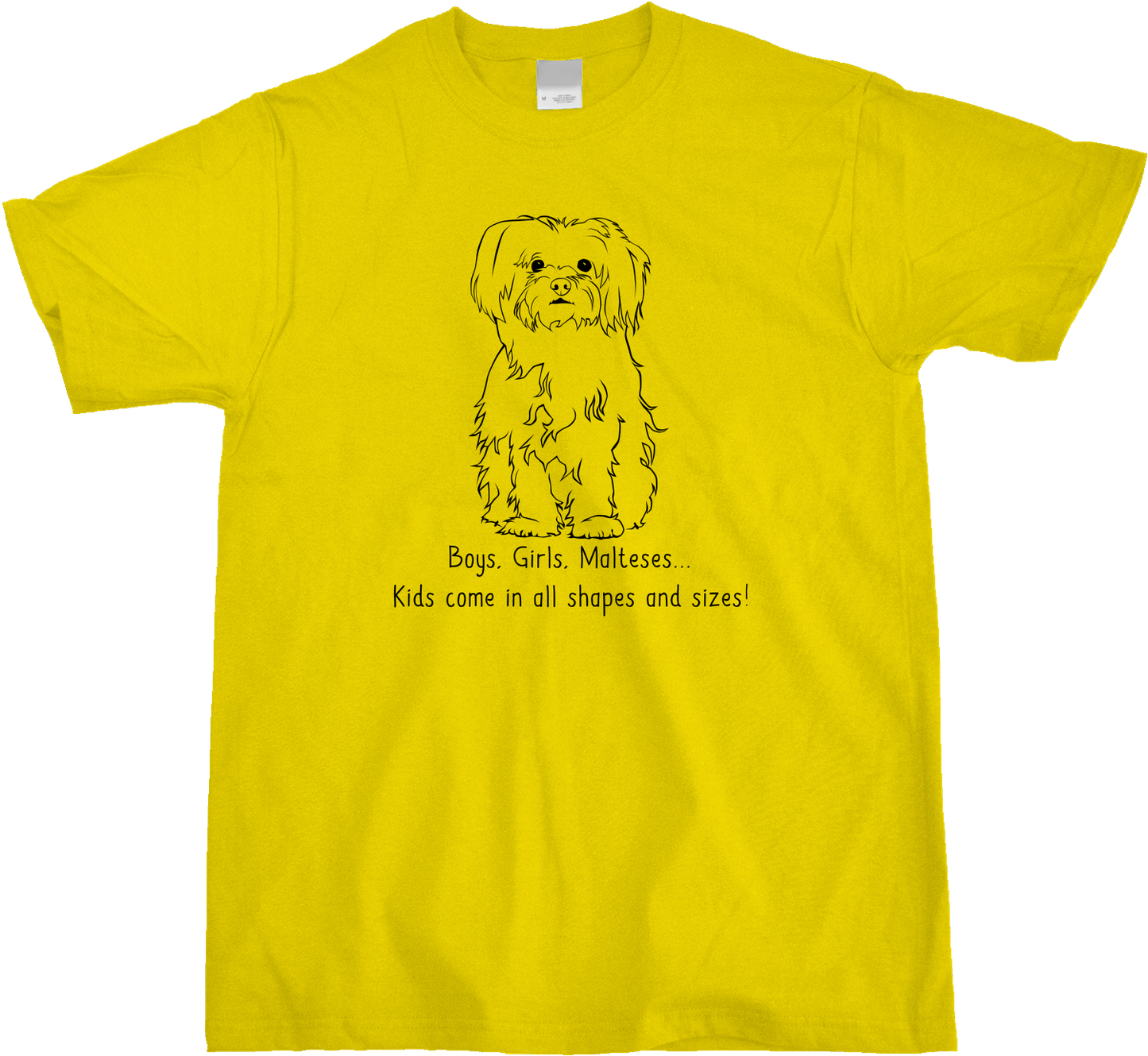 Unisex Yellow Boys, Girls, & Malteses = Kids - Maltese Lover Parent Dog Owner 