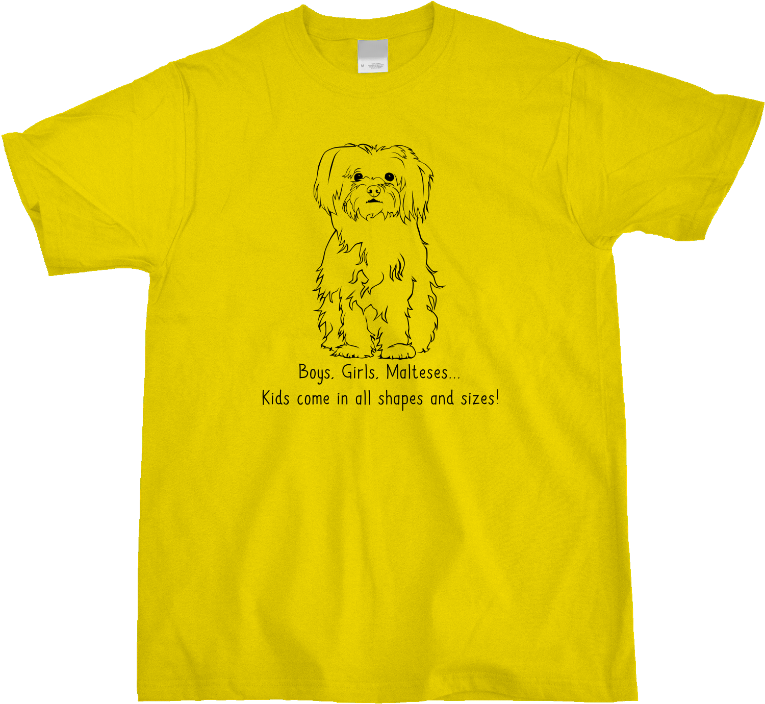 Unisex Yellow Boys, Girls, & Malteses = Kids - Maltese Lover Parent Dog Owner 