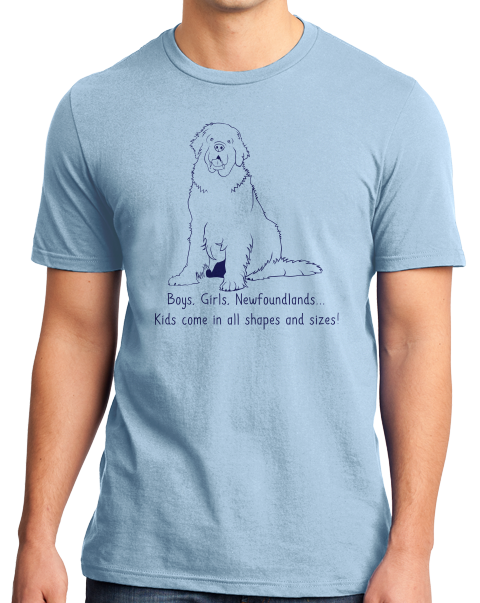 Standard Light Blue Boys, Girls, & Newfoundlands = Kids - Newfie Newfoundland Lover T-shirt
