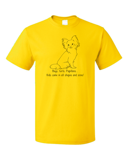 Standard Yellow Boys, Girls, & Papillons = Kids - Papillon Dog Lover Parent T-shirt