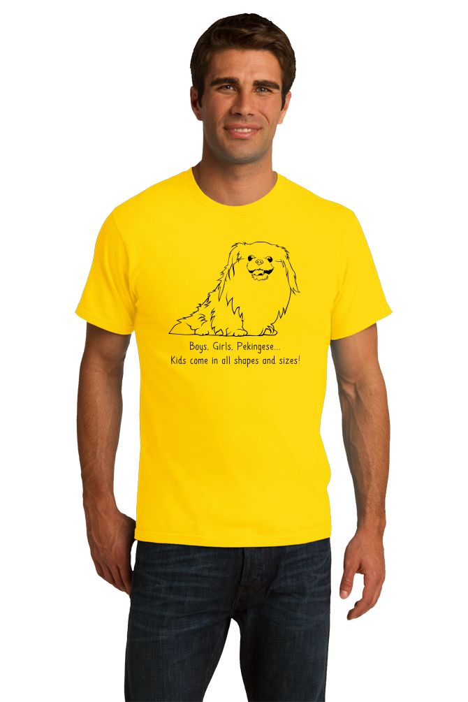 Standard Yellow Boys, Girls, & Pekingeses = Kids - Pekingese Dog Parent Lover T-shirt