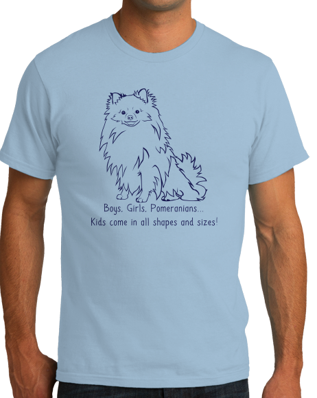 Standard Light Blue Boys, Girls, & Pomeranians = Kids - Pomeranian Boo Cute Parent T-shirt