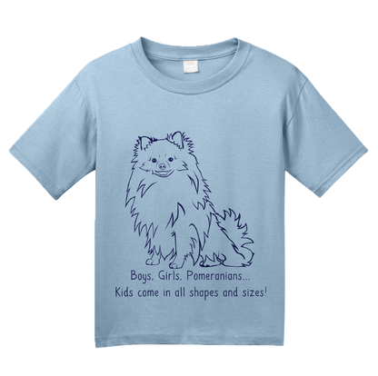 Youth Light Blue Boys, Girls, & Pomeranians = Kids - Pomeranian Boo Cute Parent T-shirt