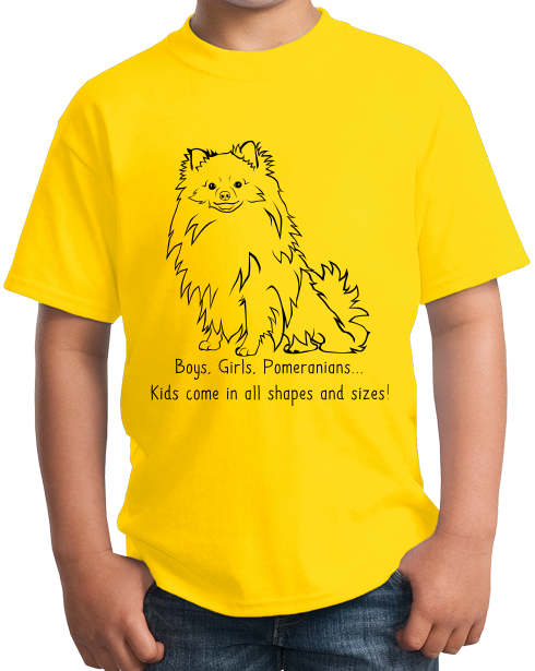 Youth Yellow Boys, Girls, & Pomeranians = Kids - Pomeranian Dog Boo Cute Love T-shirt