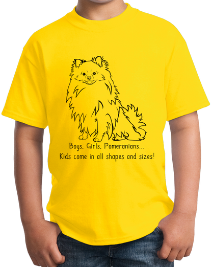 Youth Yellow Boys, Girls, & Pomeranians = Kids - Pomeranian Dog Boo Cute Love T-shirt