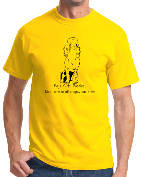 Standard Yellow Boys, Girls, & Poodles = Kids - Poodle Dog Parent Lover Cute Fun T-shirt
