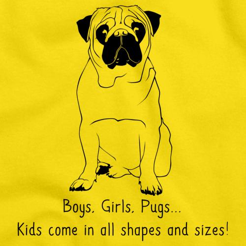 BOYS, GIRLS, & PUGS = KIDS Yellow Art Preview