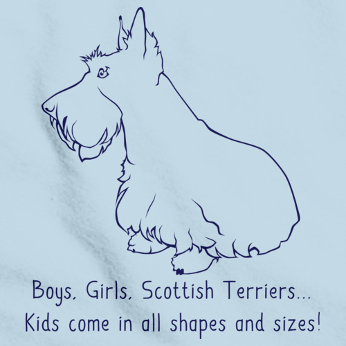BOYS, GIRLS, & SCOTTISH TERRIERS = KIDS Light blue Art Preview
