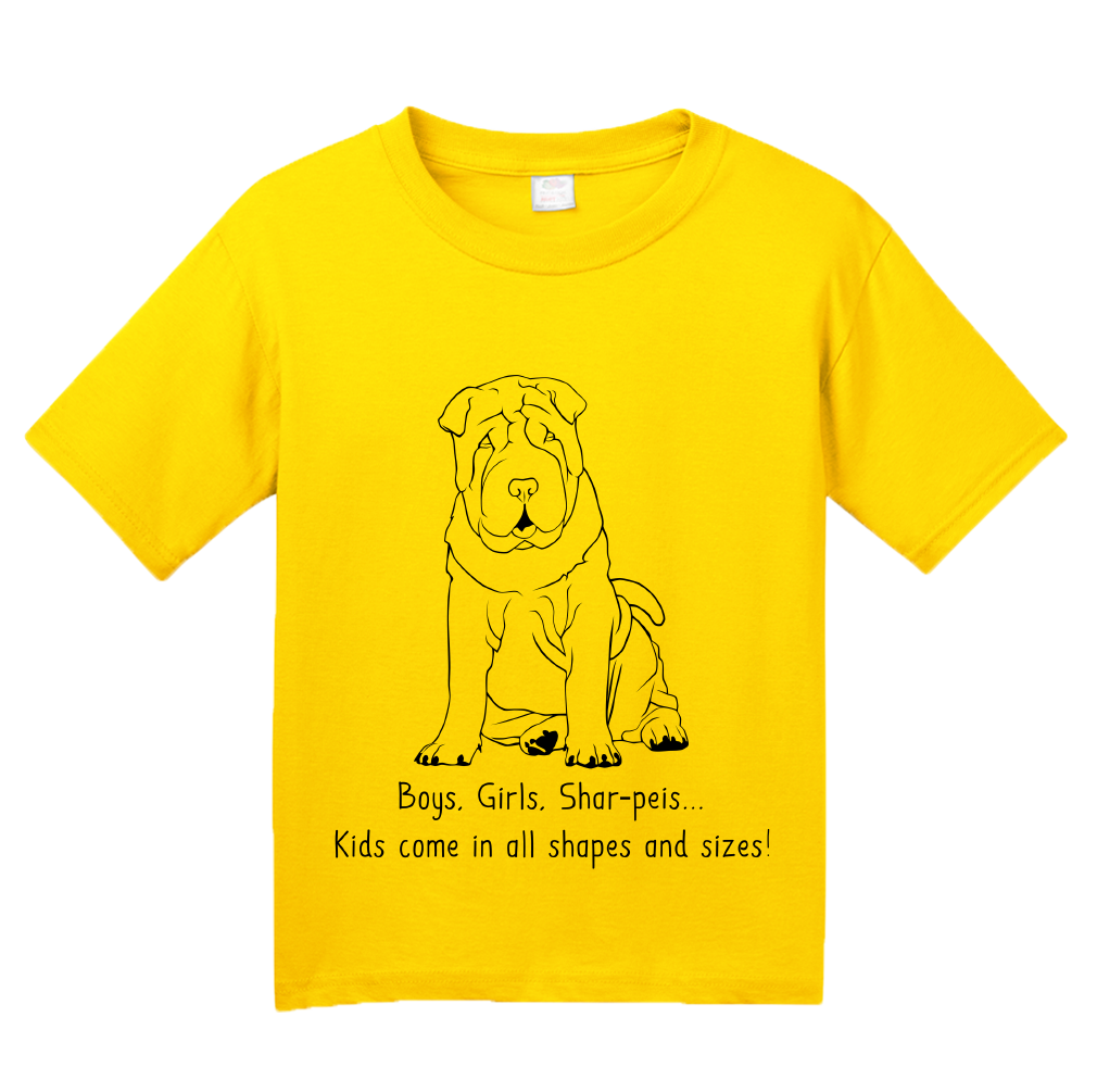 Youth Yellow Boys, Girls, & Shar Peis = Kids - Shar-Pei Owner Lover Parent T-shirt