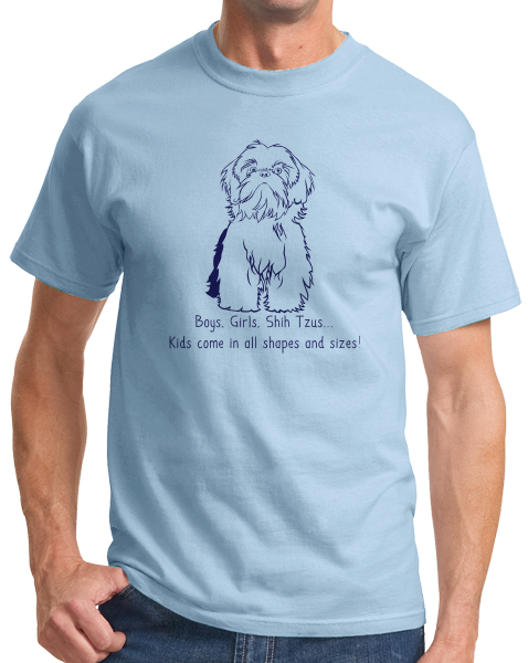 Standard Light Blue Boys, Girls, & Shih Tzus - Shih Tzu Owner Lover Parent Funny T-shirt