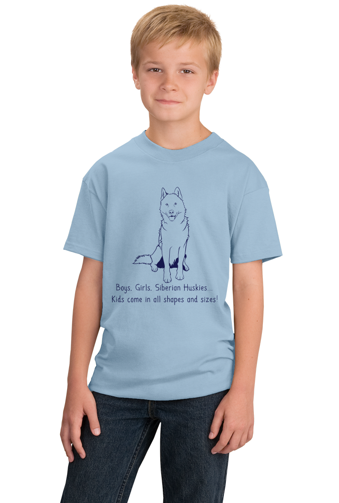 Youth Light Blue Boys, Girls, & Siberian Huskys - Siberian Husky Parent Owner T-shirt