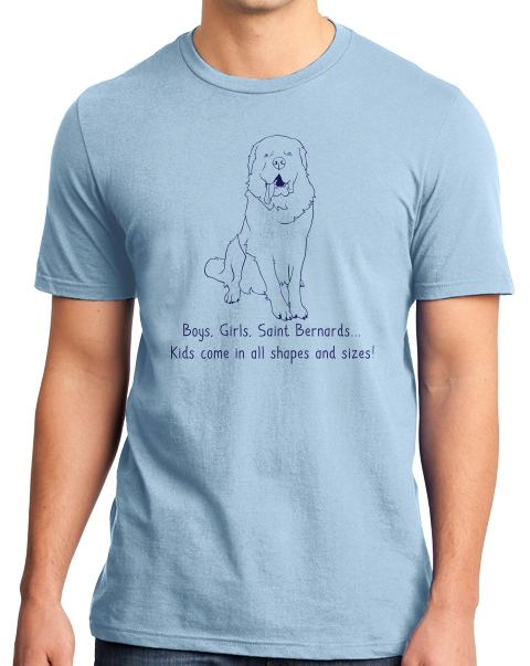 Standard Light Blue Boys, Girls, & Saint Bernards = Kids - St. Bernard Parent Owner T-shirt