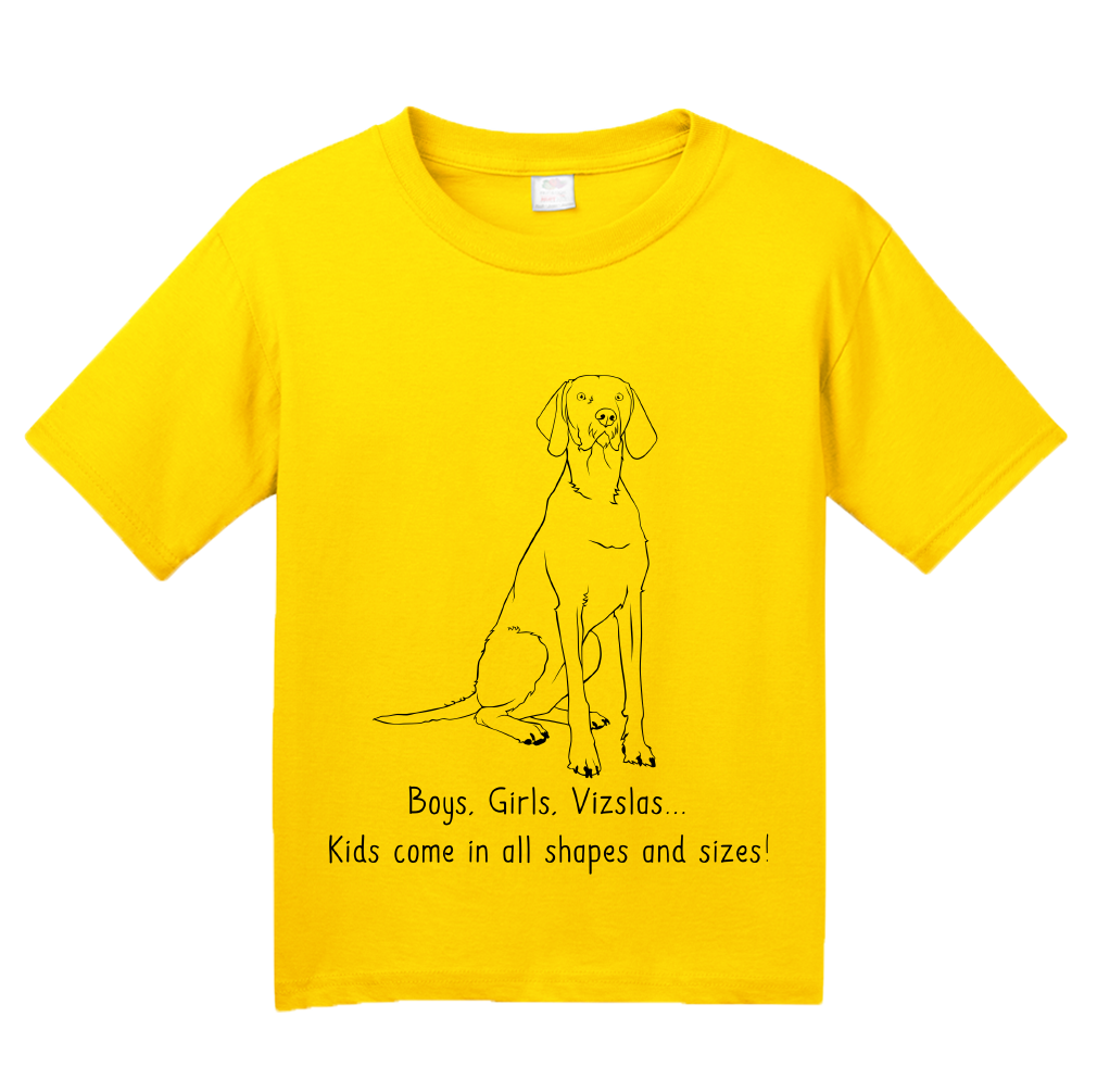 Youth Yellow Boys, Girls, & Vizslas = Kids - Vizla Owner Parent Lover Funny T-shirt