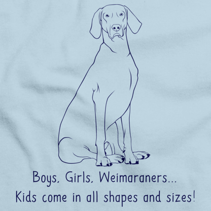 BOYS, GIRLS, & WEIMARANERS = KIDS Light blue Art Preview