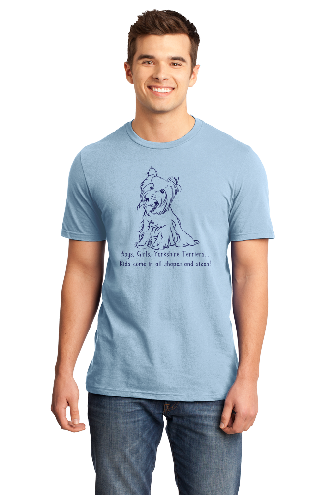 Standard Light Blue Boys, Girls, & Yorkies - Yorkie Parent Owner Lover Cute Funny T-shirt