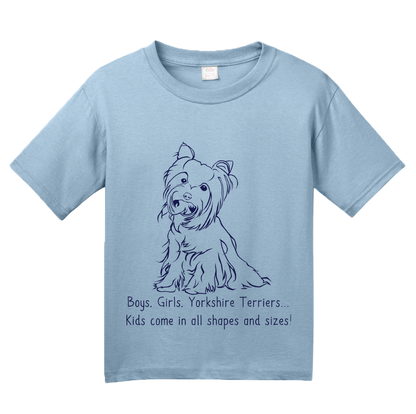 Youth Light Blue Boys, Girls, & Yorkies - Yorkie Parent Owner Lover Cute Funny T-shirt