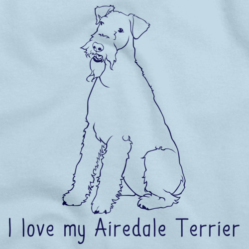 I Love My Airedale Terrier Light blue Art Preview
