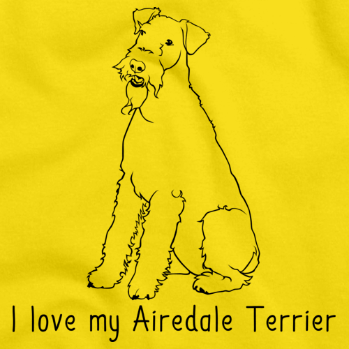 I Love My Airedale Terrier Yellow Art Preview