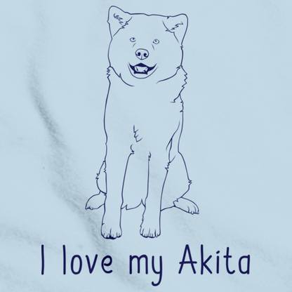 I Love My Akita Light blue Art Preview