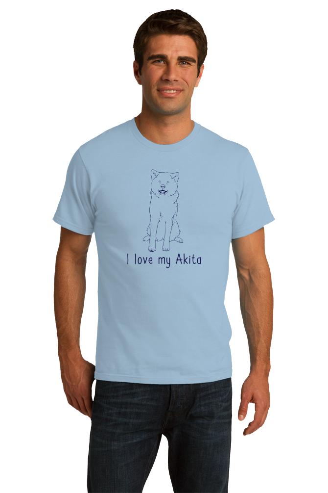 Standard Light Blue I Love my Akita - Akita Dog Breed Owner Parent Lover Cute Fun T-shirt