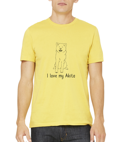 Standard Yellow I Love my Akita - Akita Dog Breed Owner Parent Lover Cute Fun T-shirt