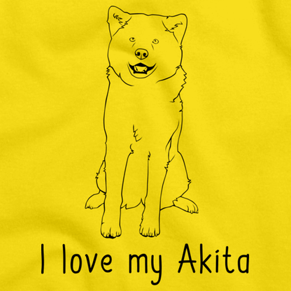 I Love My Akita Yellow Art Preview