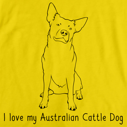 I Love My Australian Cattle Dog Yellow Art Preview