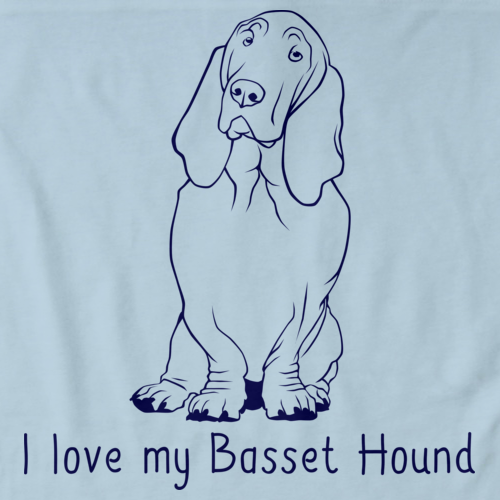 I Love My Basset Hound Light blue Art Preview
