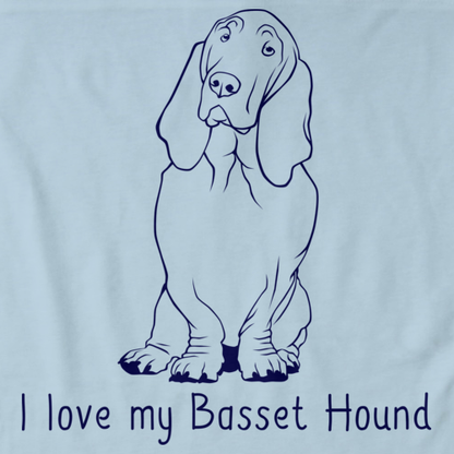 I Love My Basset Hound Light blue Art Preview