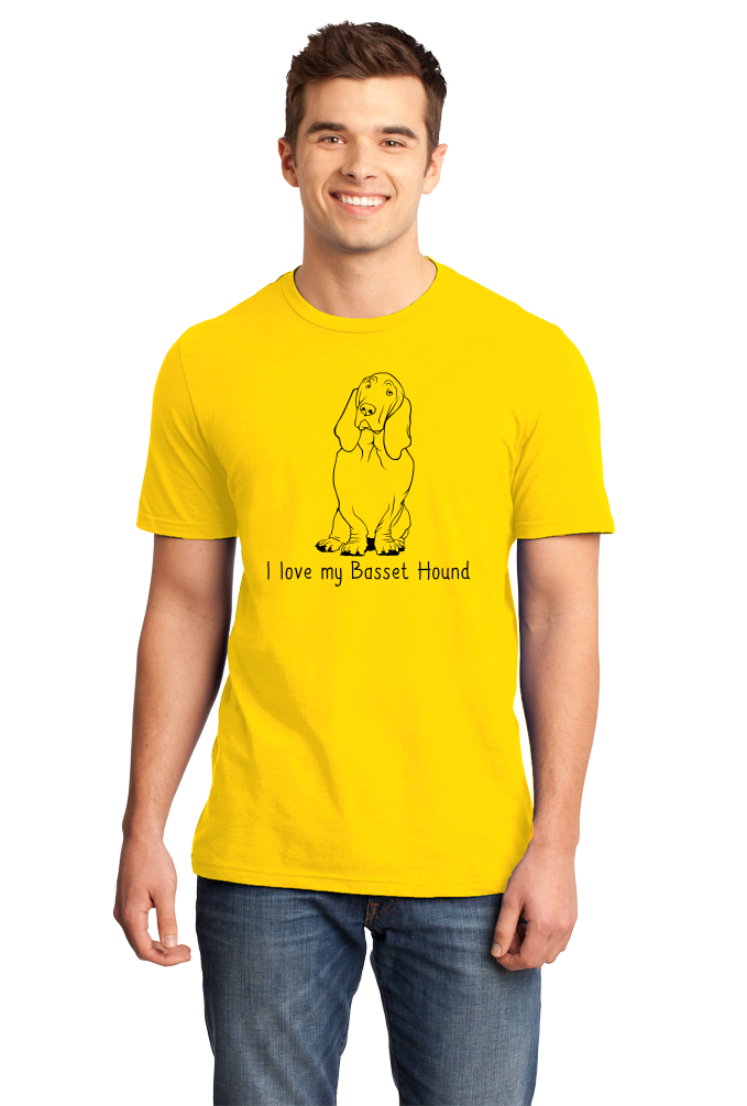 Standard Yellow I Love my Basset Hound - Basset Hound Love Dog Owner Parent Cute T-shirt