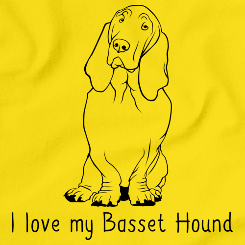 I Love My Basset Hound Yellow Art Preview