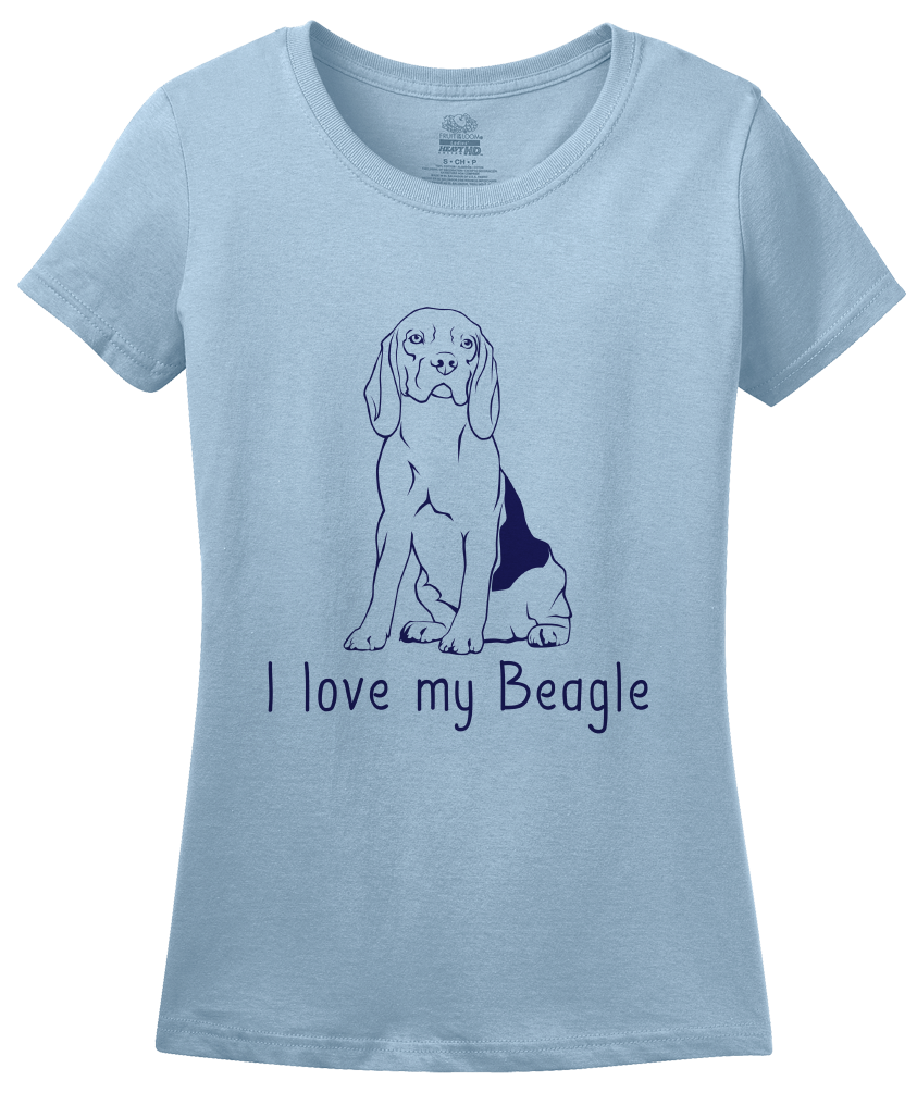 Ladies Light Blue I Love my Beagle - Beagle Love Dog Owner Parent Cute Snoopy Fun T-shirt