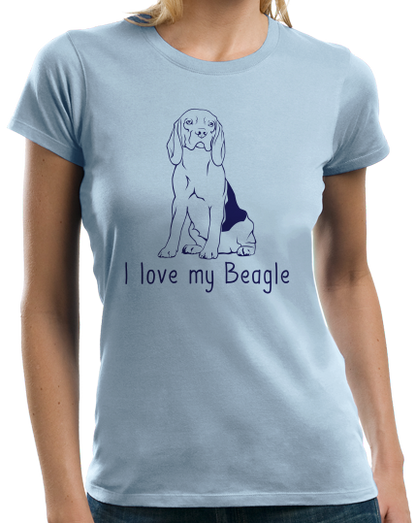 Ladies Light Blue I Love my Beagle - Beagle Love Dog Owner Parent Cute Snoopy Fun T-shirt