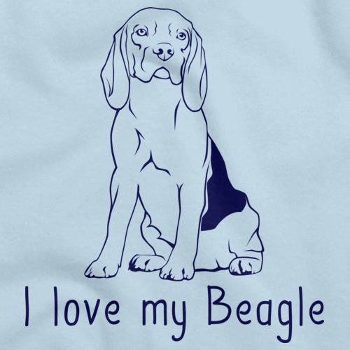 I Love My Beagle Light blue Art Preview