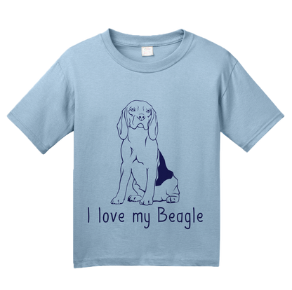Youth Light Blue I Love my Beagle - Beagle Love Dog Owner Parent Cute Snoopy Fun T-shirt