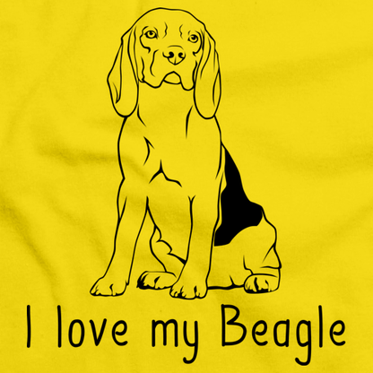 I Love My Beagle Yellow Art Preview