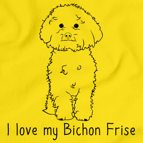 I Love My Bichon Frise Yellow Art Preview