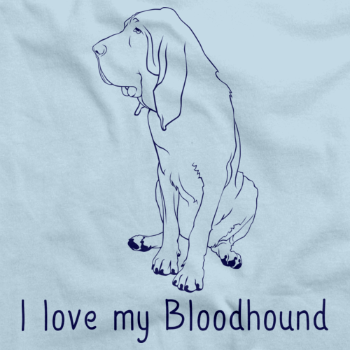I Love My Bloodhound Light blue Art Preview