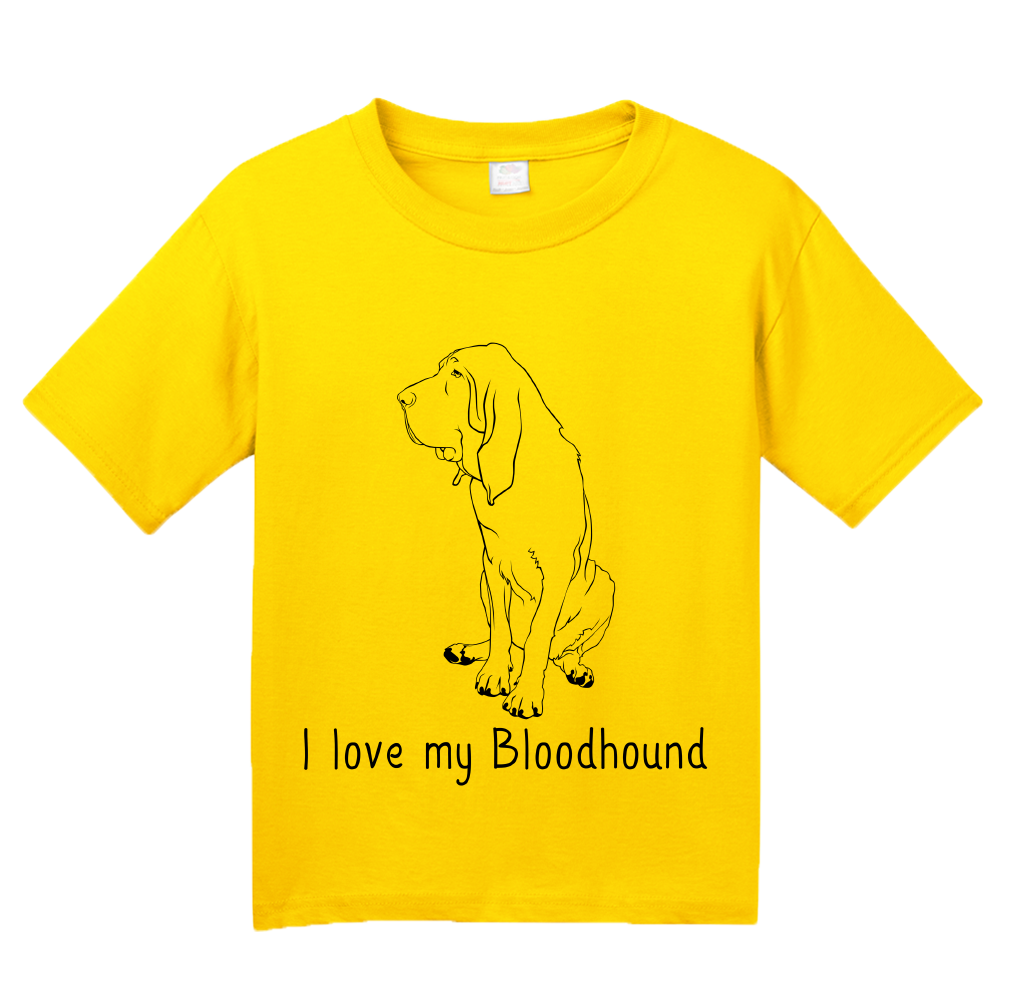 Youth Yellow I Love my Bloodhound - Bloodhound Owner Lover Love Dog Parent T-shirt
