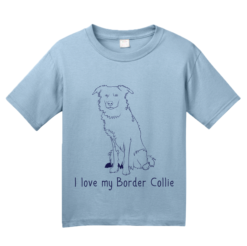 Youth Light Blue I Love my Border Collie - Border Collie Cute Love Owner Parent T-shirt