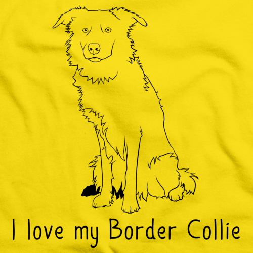 I Love My Border Collie Yellow Art Preview