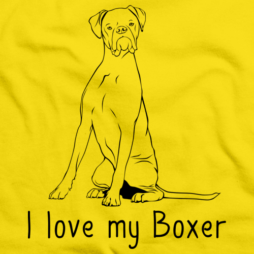 I Love My Boxer  Yellow Art Preview