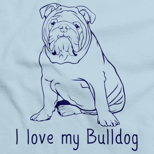 I Love My Bulldog Light blue Art Preview