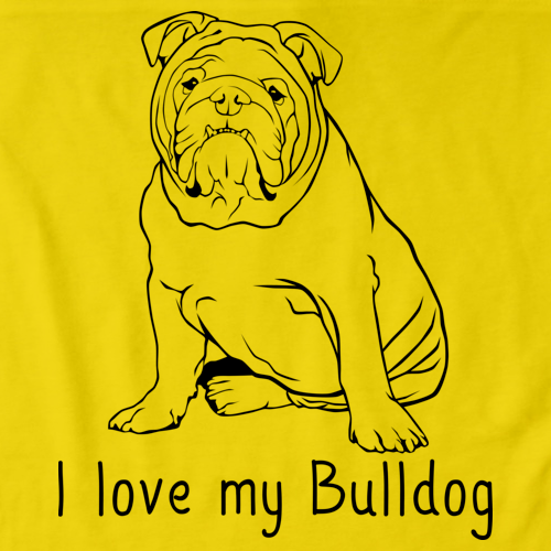 I Love My Bulldog Yellow Art Preview