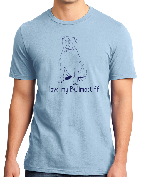 Standard Light Blue I Love my Bullmastiff - Bullmastiff Breed Owner Dog Lover Cute T-shirt