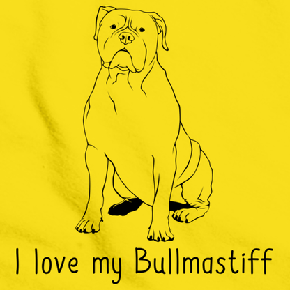 I Love My Bullmastiff Yellow Art Preview