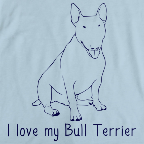 I Love My Bull Terrier Light blue Art Preview