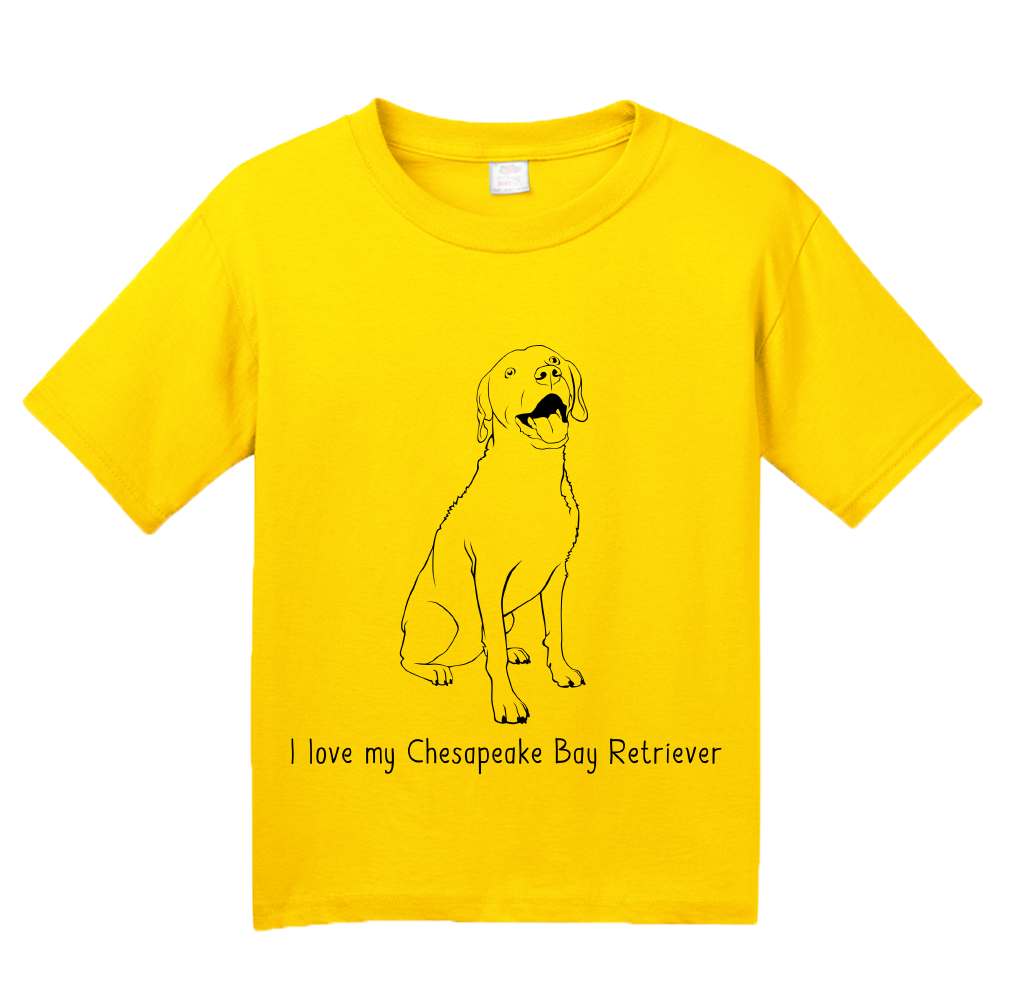 Youth Yellow I Love my Chesapeake Bay Retriever - Chesapeake Dog Lover Owner T-shirt